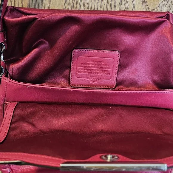 Coach Leather Crossbody Bag, Taylor Mini Flap Berry/Pink - Picture 7 of 8